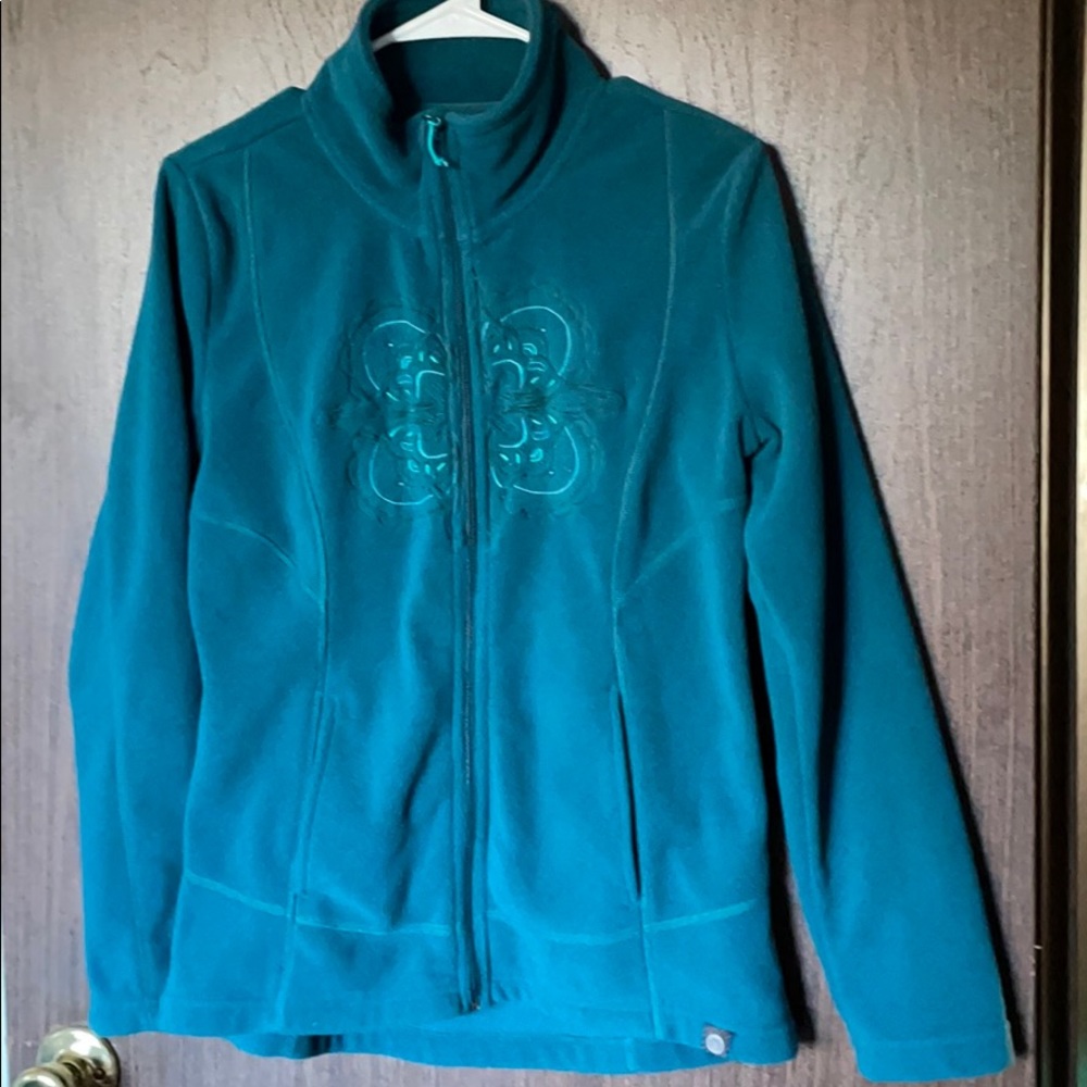 Blue-green soft full zip